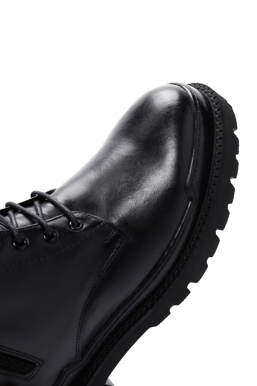Men's Black Leather Zippered Casual Boots