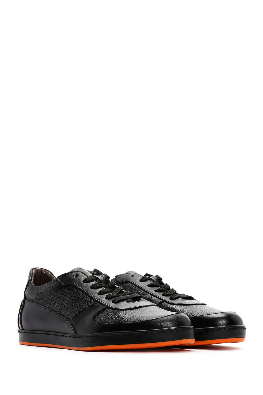 Men's Black Leather Casual Sneaker