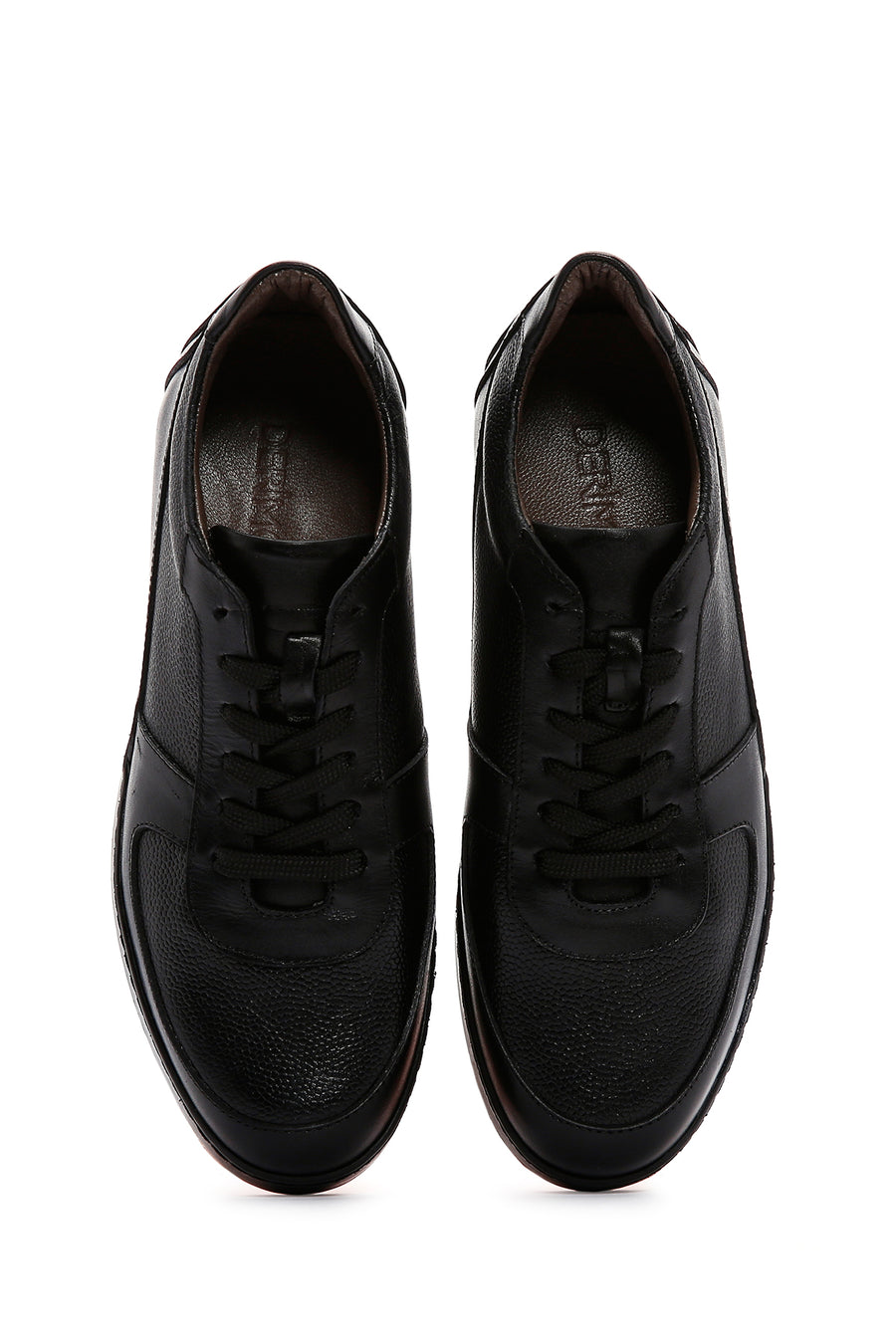 Men's Black Leather Casual Sneaker