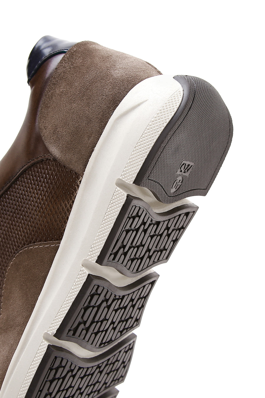 Erkek Kahverengi Deri Süet Detaylı Sneaker