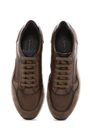 Men's Brown Leather Suede Detailed Sneaker | Derimod