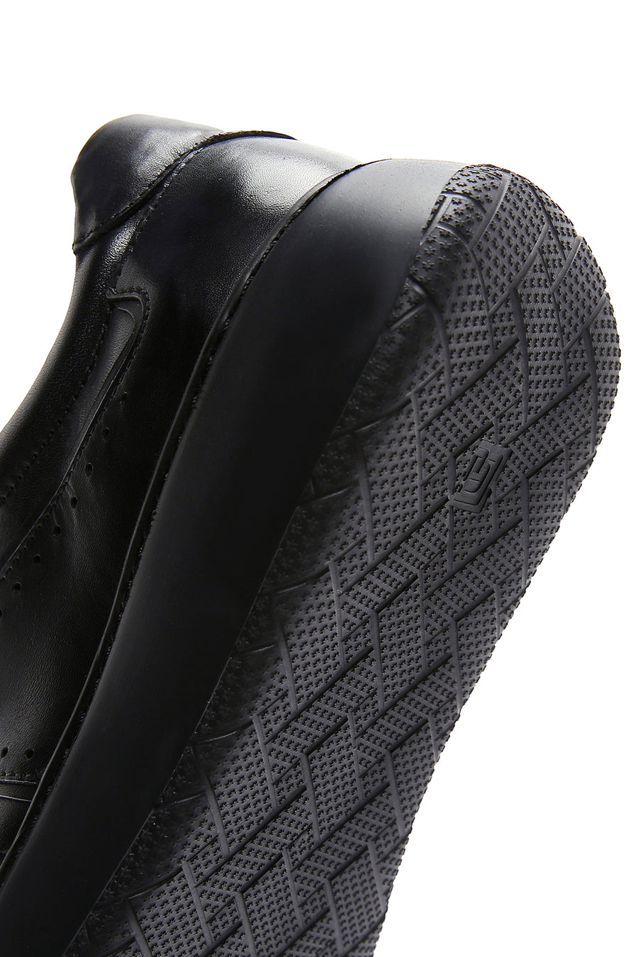 Men's Black Leather Thick Soled Sneaker
