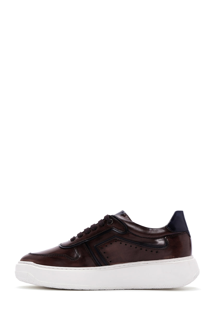Men's Brown Leather Thick Sole Sneaker