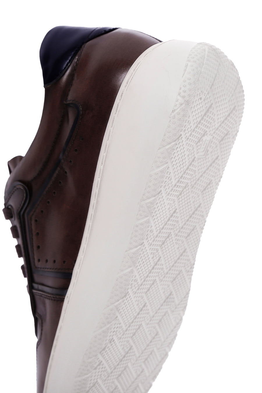 Men's Brown Leather Thick Sole Sneaker