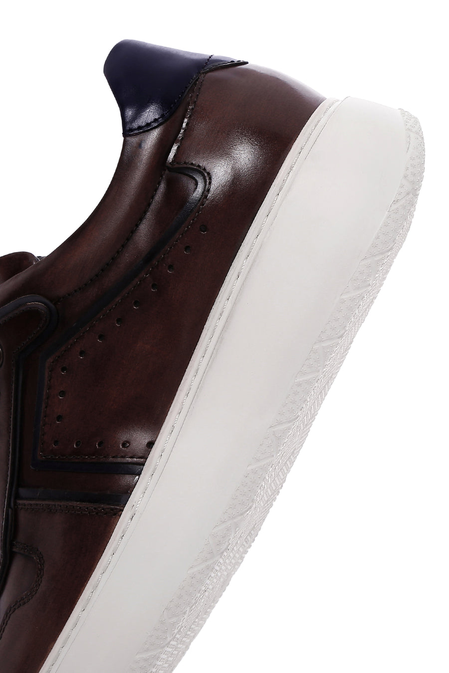 Men's Brown Leather Thick Sole Sneaker
