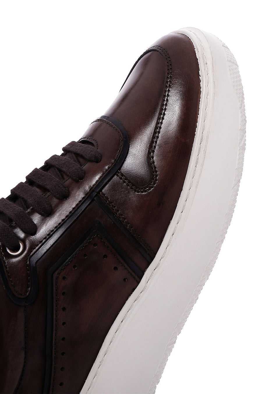 Men's Brown Leather Thick Sole Sneaker