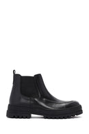 Men's Black Leather Casual Chelsea Boots | Derimod
