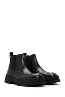Men's Black Leather Casual Chelsea Boots | Derimod