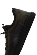 Men's Khaki Nubuck Leather Sneaker | Derimod