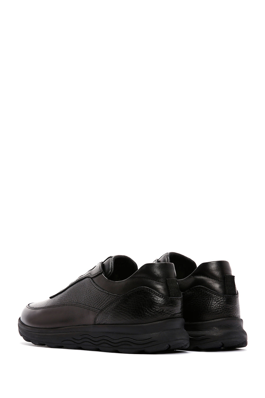Men's Black Leather Casual Sneaker