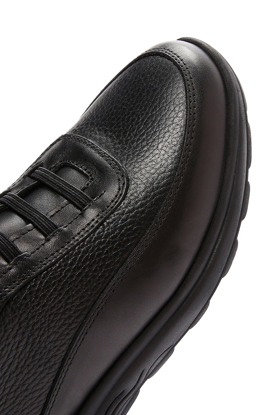 Men's Black Leather Casual Sneaker