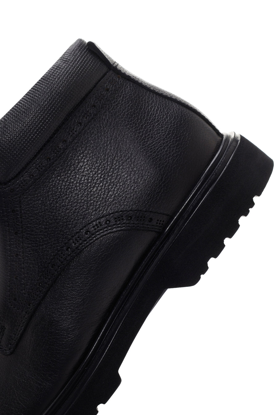Men's Black Zippered Casual Leather Boots