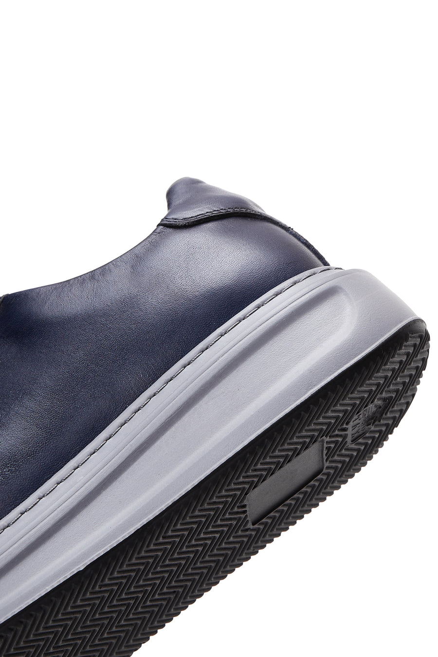 Men's Navy Blue Leather Thick Soled Sneaker