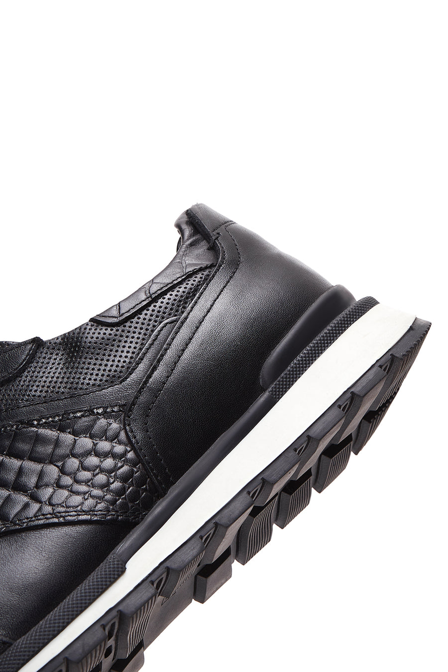Erkek Siyah Deri Sneaker