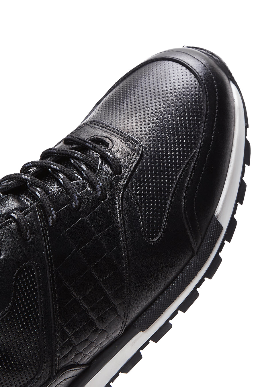 Erkek Siyah Deri Sneaker