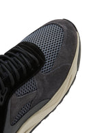 Men's Anthracite Suede Leather Detailed Sneaker | Derimod