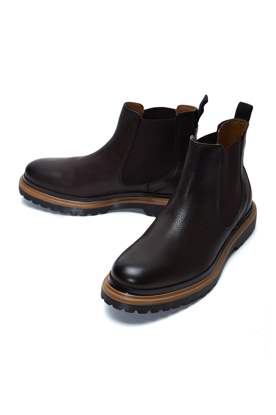Men's Brown Leather Casual Chelsea Boots