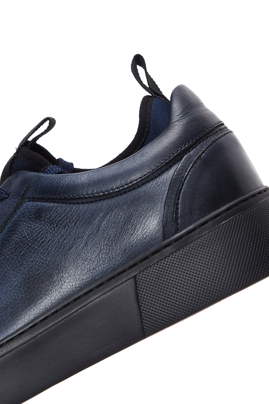 Men's Navy Blue Leather Thick Soled Sneaker