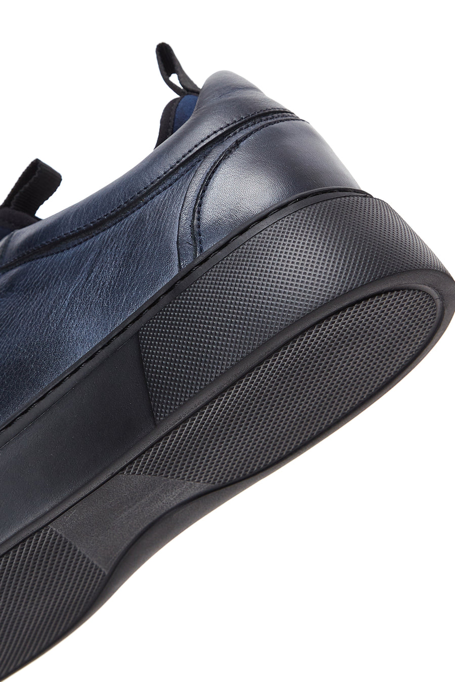 Men's Navy Blue Leather Thick Soled Sneaker