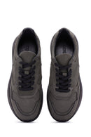 Men's Gray Nubuck Leather Sneaker | Derimod