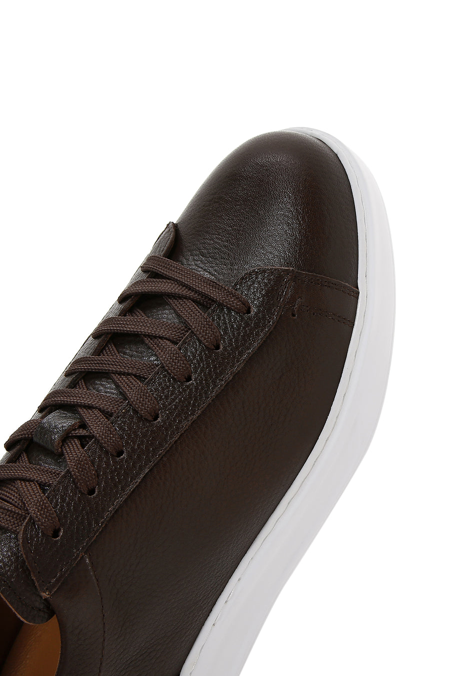 Erkek Kahverengi Deri Sneaker