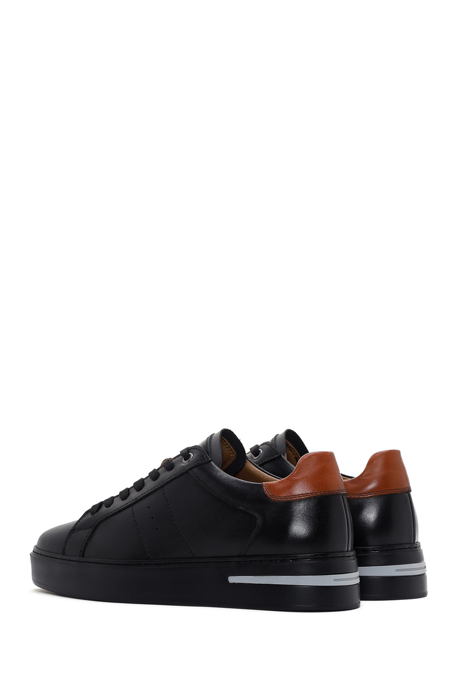Erkek Siyah Deri Sneaker