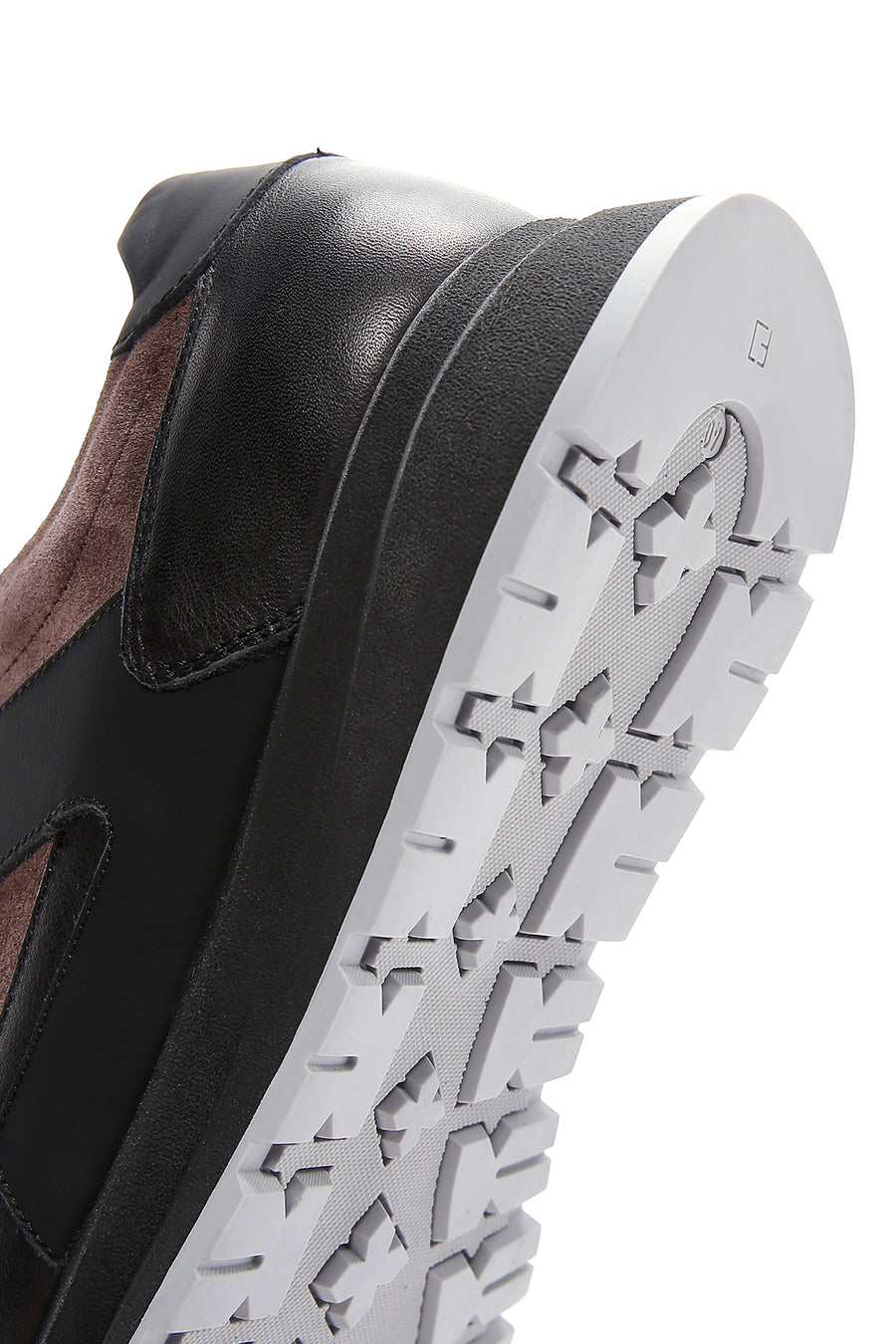 Erkek Kahverengi Deri Süet Detaylı Kalın Tabanlı Sneaker