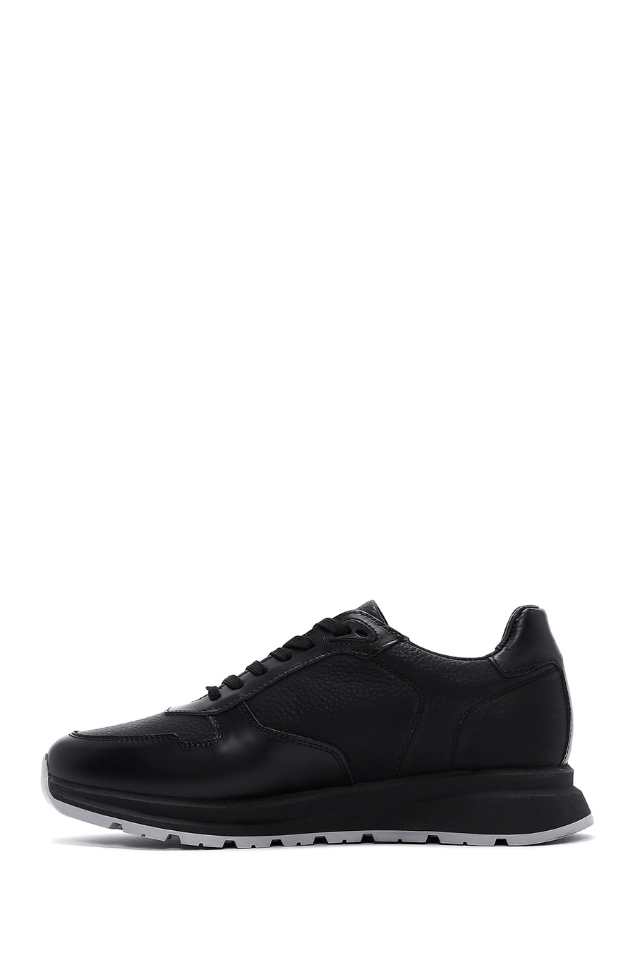 Men's Black Leather Casual Sneaker