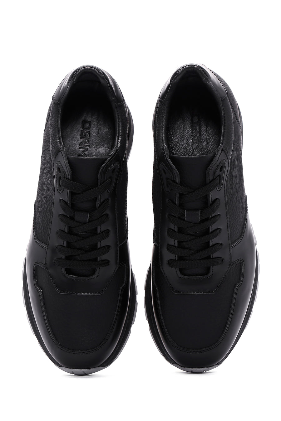 Men's Black Leather Casual Sneaker