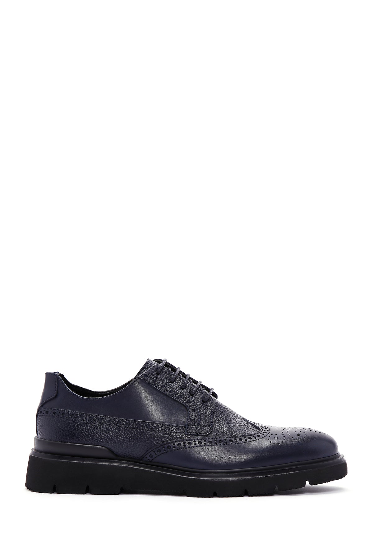 Men's Navy Blue Leather Casual Shoes 23WFD612918 | Derimod
