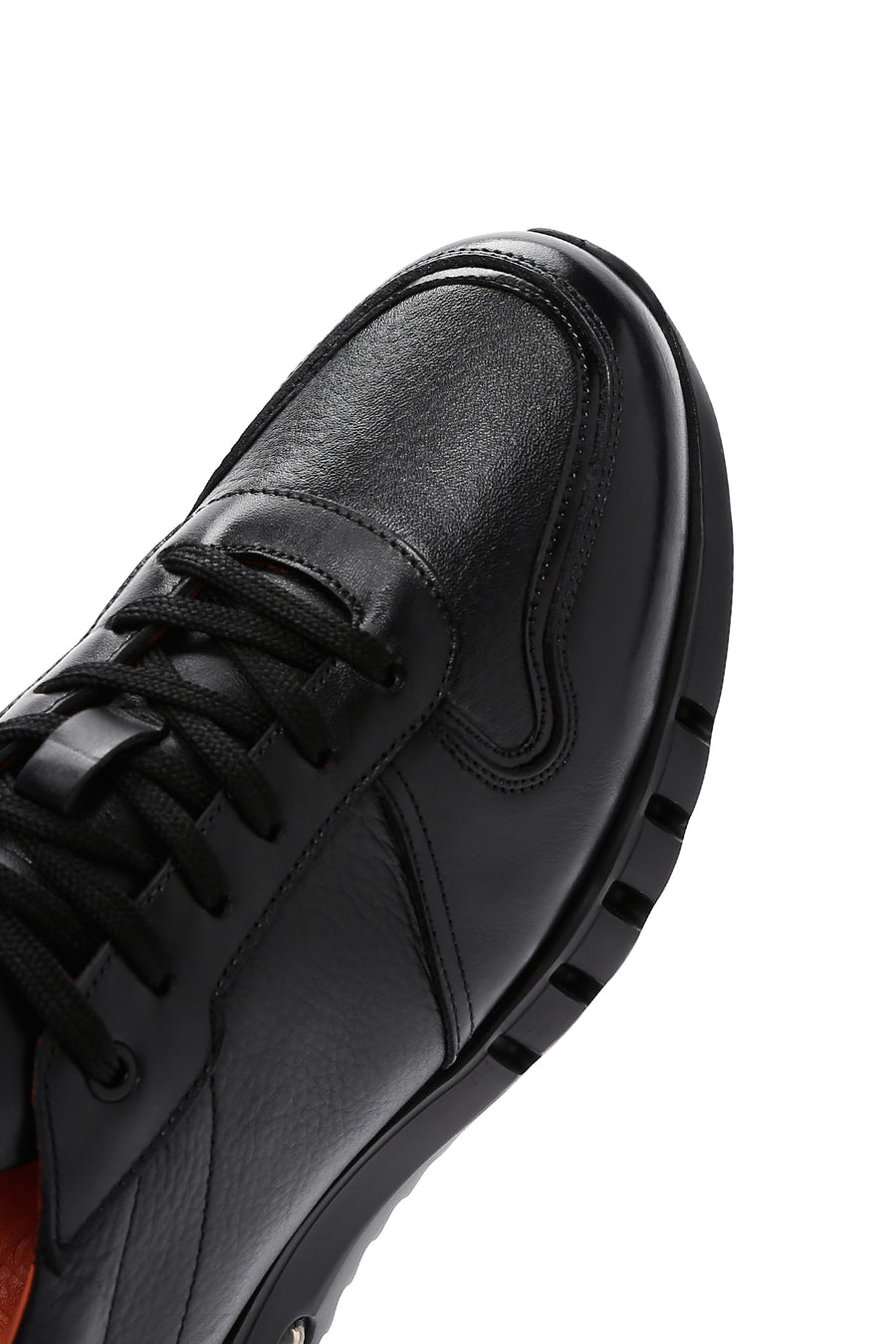 Erkek Siyah Deri Sneaker
