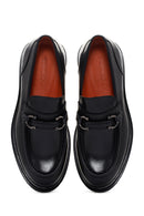 Men's Black Leather Buckle Casual Loafer | Derimod