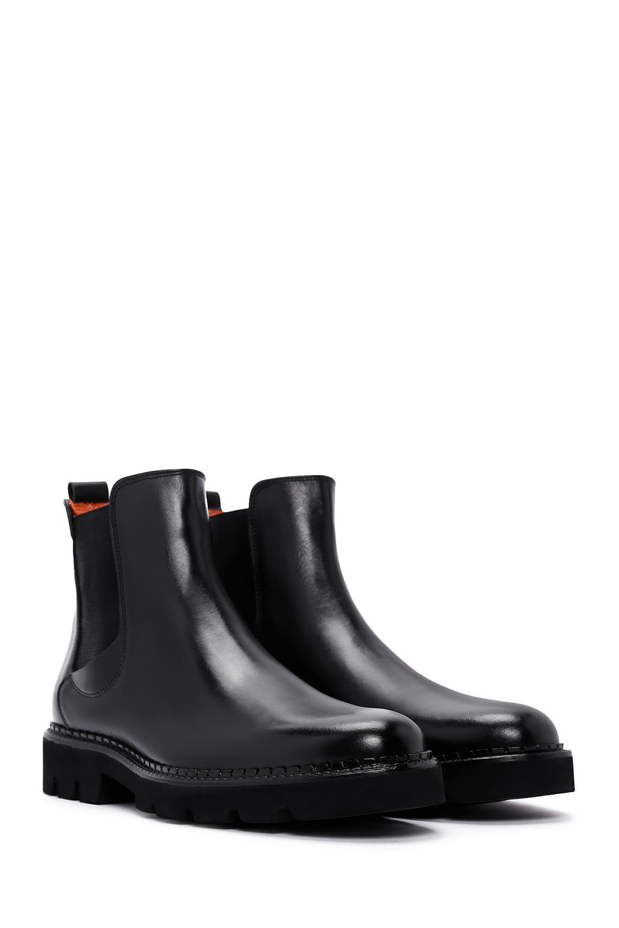 Men's Black Leather Chelsea Boots