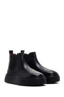 Men's Black Thick Soled Casual Chelsea Leather Boots | Derimod
