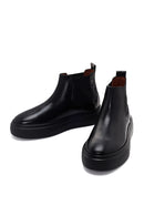 Men's Black Thick Soled Casual Chelsea Leather Boots | Derimod