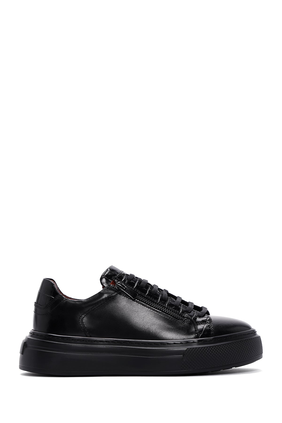 Men's Black Leather Sneaker 23WFD618518 | Derimod