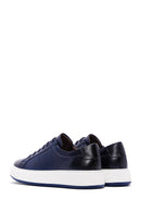 Men's Navy Blue Leather Sneaker | Derimod