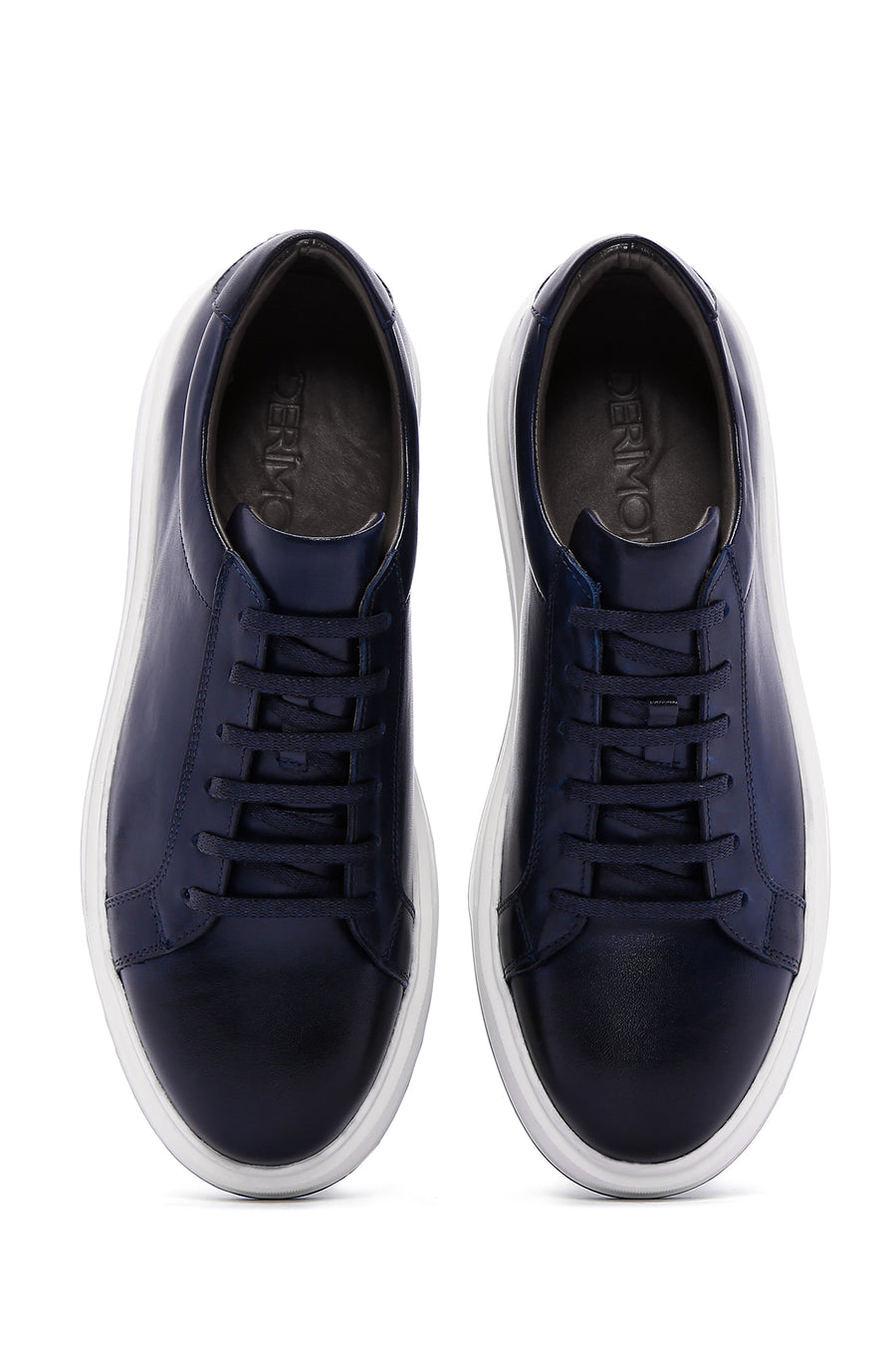 Erkek Lacivert Deri Sneaker