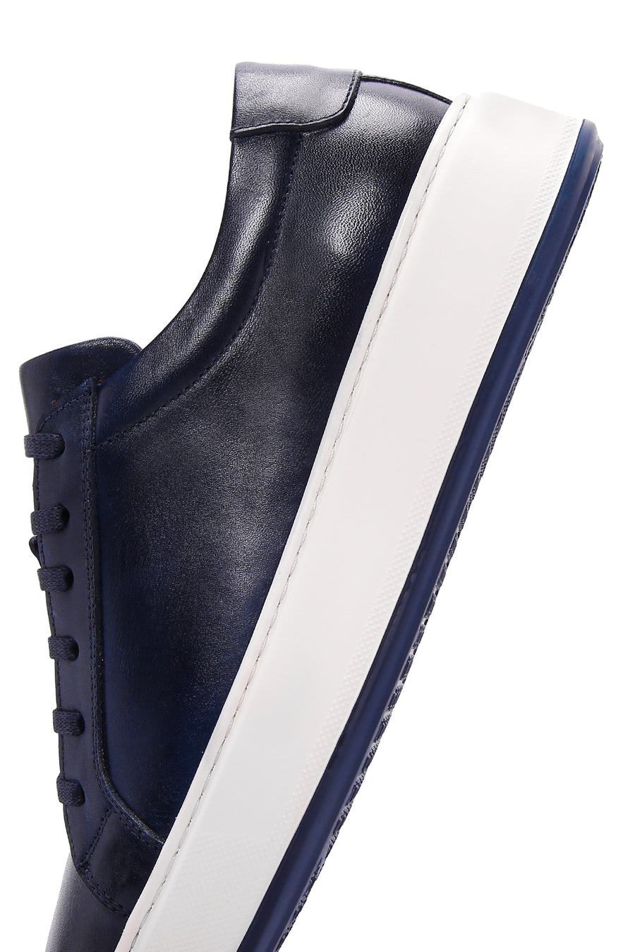 Erkek Lacivert Deri Sneaker
