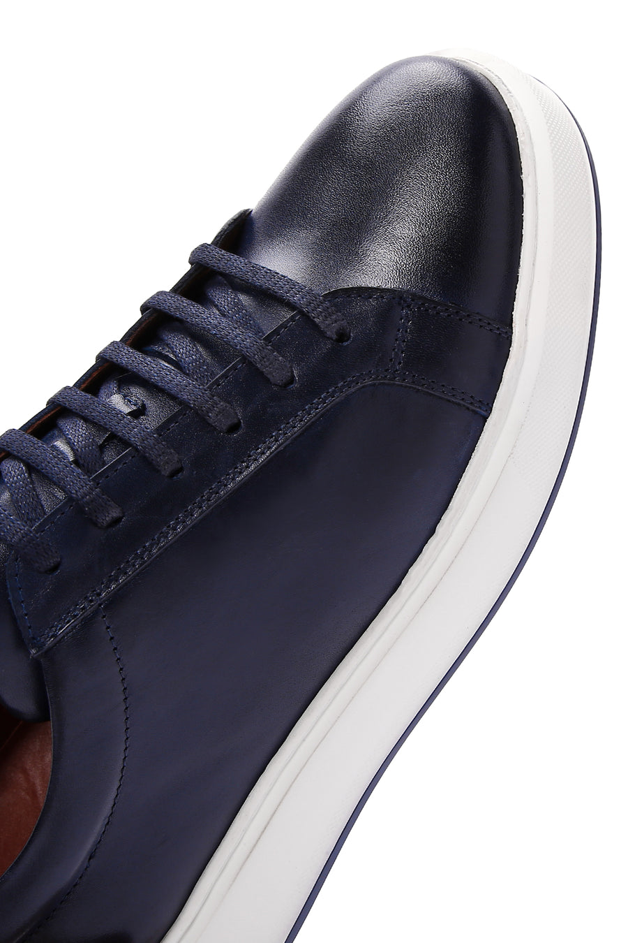 Erkek Lacivert Deri Sneaker