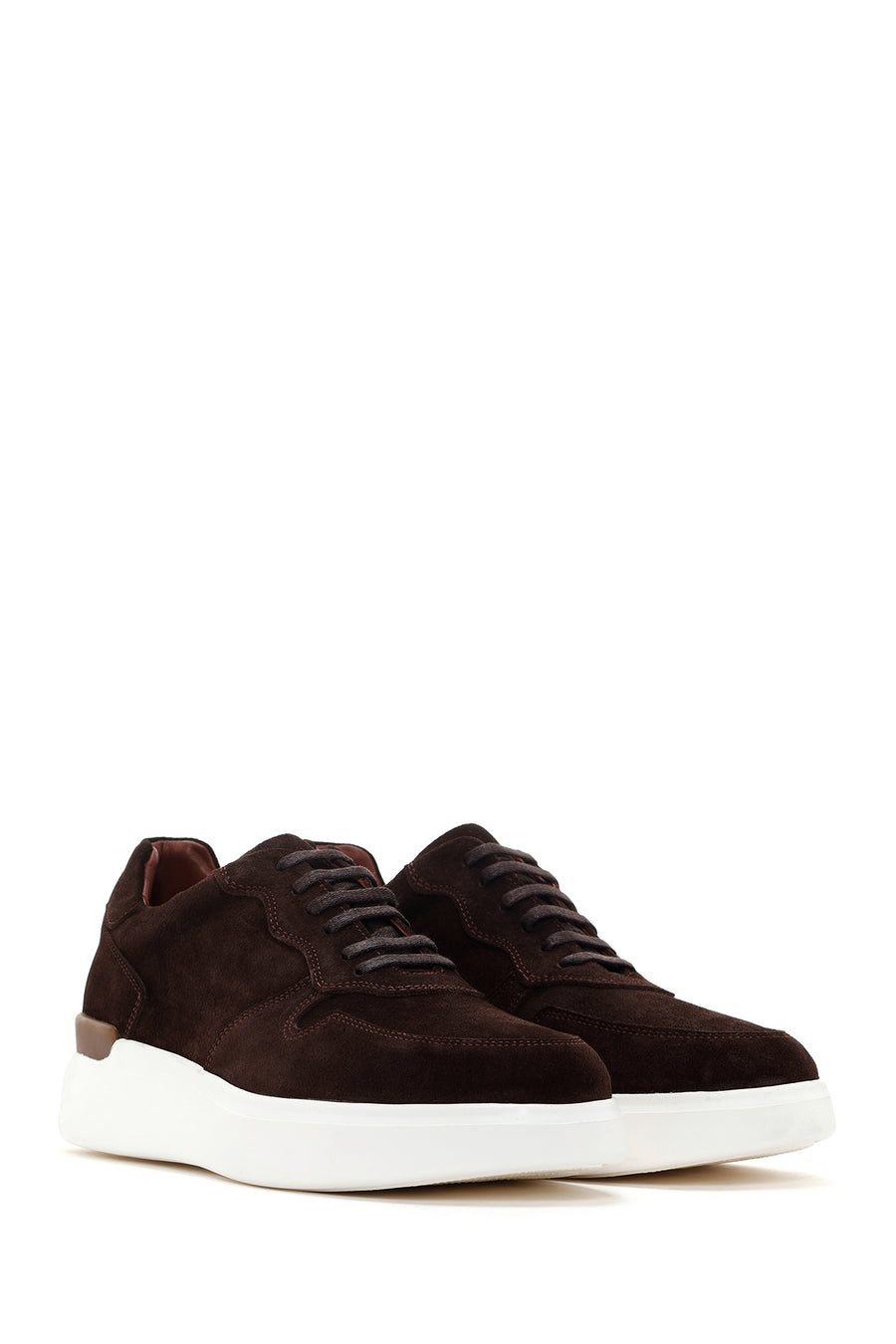 Men's Brown Thick Soled Suede Leather Sneaker