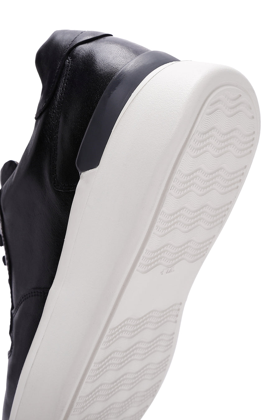 Erkek Siyah Deri Kalın Tabanlı Sneaker