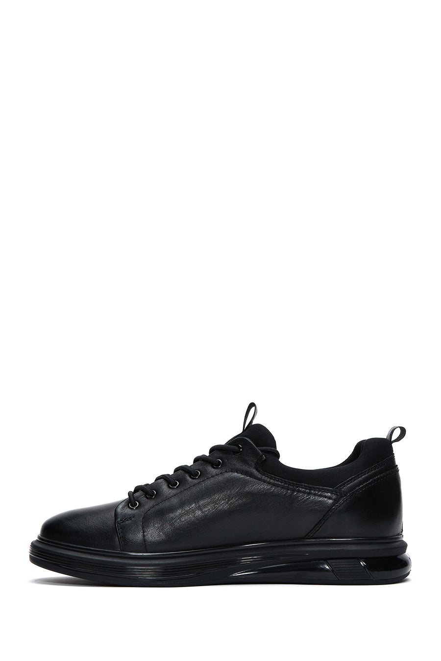 Men's Black Leather Casual Sneaker