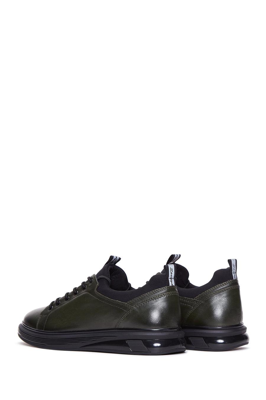 Erkek Haki Deri Casual Sneaker