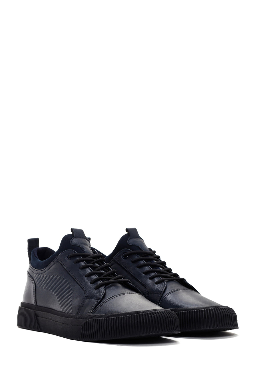 Men's Navy Blue Casual Leather Shoes