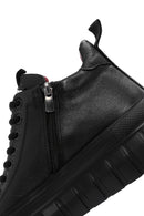 Men's Black Thick Sole Leather Cleat Sneaker Boots | Derimod
