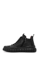 Men's Black Thick Sole Leather Cleat Sneaker Boots | Derimod