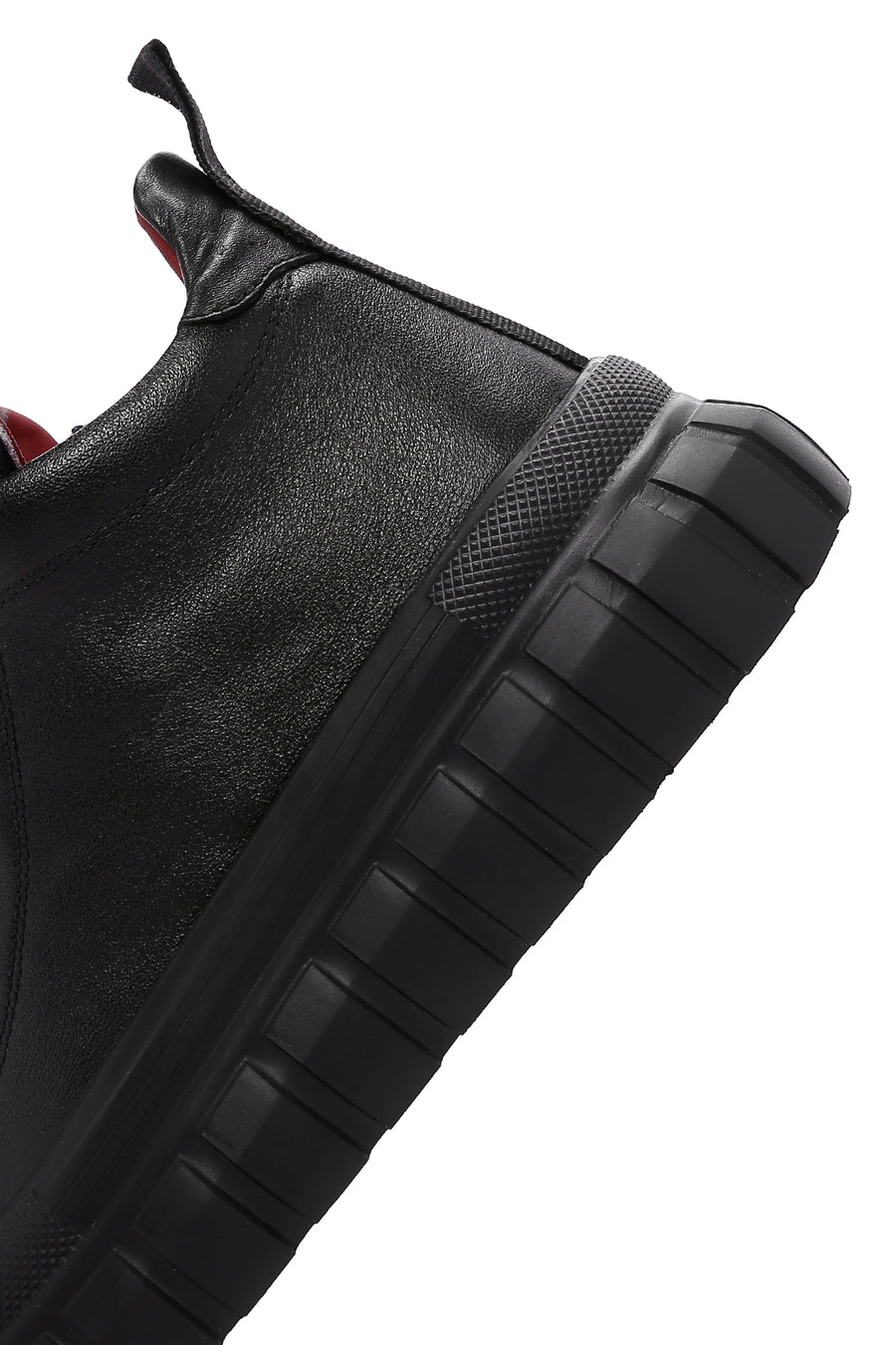 Men's Black Thick Sole Leather Cleat Sneaker Boots