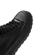 Men's Black Thick Sole Leather Cleat Sneaker Boots | Derimod