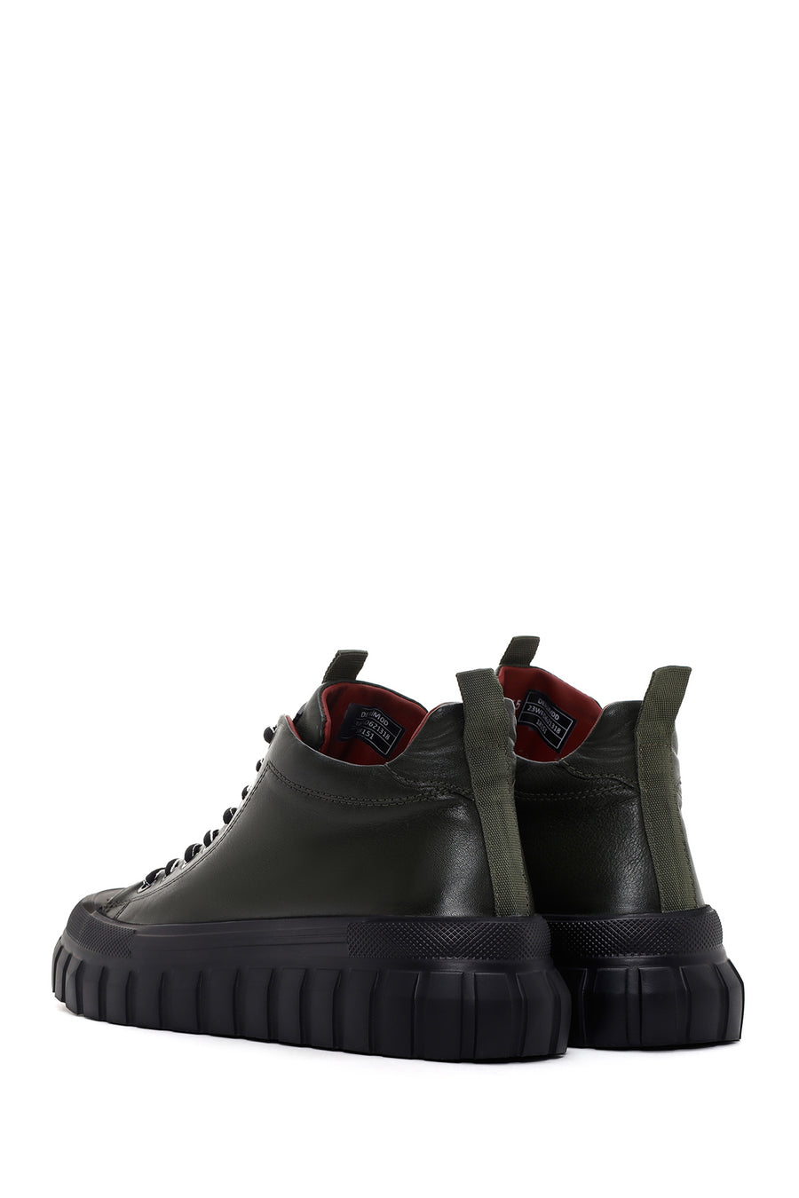 Men's Khaki Thick Sole Leather Cleat Sneaker Boots